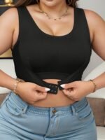 Women'S Plus Elegant Bra, Plus Size Solid Front Closure Full Cover Non Padded Bralette - Image 7