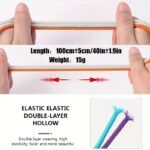 1 Pair Of Stretchy Spandex Elastic Shoelaces For Sneakers - No-Tie, Fit, 100Cm Long, Durable & Comfortable, Ideal For Sports Shoes With Pink Accents - Image 2