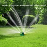 1Pc 360? Rotating Lawn Sprinkler - Durable Plastic Garden Irrigation Sprinkler With Adjustable Spray Nozzles, Manual Push-Pull Trigger, Even Coverage For Yard, Garden & Plant Watering, Sprinklers For Lawn - Image 6