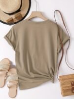 Women'S Casual Crew Neck T-Shirt With Heart & Letter Print - "Beautiful" Design, Short Sleeve, Loose Fit, Black, Perfect For Spring/Summer/Fall, Ladies T Shirts - Image 8