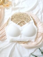 1Pc Women'S Push-Up Bra With U/X-Back Design, Removable Straps & No Underwire - Seamless Comfort, High Support, Beige Lace For Everyday & Special Occasions, Strapless Push Up Bra, Occasion Bra, Elegant Undergarment, Comfortable Fit - Image 2