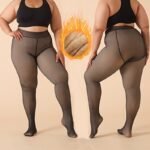 Autumn And Winter Collection Plus-Size Women'S Thickened Fleece-Lined Tights, High-Waisted Stretchy Warm Leggings, Fleece-Lined High-Elastic Base Layer Stockings, Thermal Pants.
