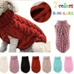 1Pc Cozy Knit Cat & Dog Sweater - Soft Acrylic Pullover For Small To Medium Pets, Winter & Fall Warmth, 7 Color Options, Machine Washable