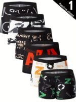 Stylish Breathable Men'S Boxer Briefs - Soft, Stretchy Polyester-Elastane Blend, Geometric And Pop Culture Patterns, Ideal For Sports & Casual Wear