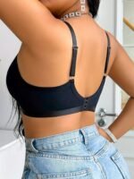 Elegant Light Gray Push-Up Bra With Bow Detail - Comfortable & Supportive Lingerie For Women, High-Elastic Nylon Blend, Hand Wash Only, Perfect For Casual Attire, Comfortable Bra | Elegant Pushup Bra | Nylon Blend Fabric - Image 4