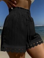 New Summer Women'S Shorts, Fashionable Elastic Waist Comfortable Wide Leg Pants In Bohemian Style For Beach Vacation - Image 9