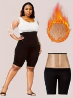 Plus Size Women'S Sports Leggings, Sauna Shorts, High-Waisted Yoga Pants, Suitable For Sweating Fitness Wear, Suitable For Yoga, Running, Fitness - Image 4