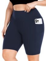 Big Size High Waist Crescent Pocket 5 Points Pants - Drainage Style - Image 6