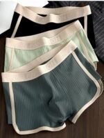 3Pcs Men'S Boxer Briefs - Breathable Mid-Rise Underwear With Elastic Waistband, Soft Stretch Polyester-Spandex Blend, Non-See-Through Knit Fabric, Solid Colors (Light Blue/Beige/White/Light Khaki) - Machine Washable, Everyday Comfort, Minimalist Design, Durable Construction, High Elasticity - Image 4