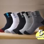 5 Pairs 10 Pairs Men'S Breathable Athletic Socks, Fashion Letter Print High Elasticity Outdoor Running Socks - Image 2