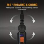 1Pc Multifunctional Work Light With Cob Side Lights, Usb Rechargeable, Led Flash Light, Handheld Torch With Magnet For Outdoor Camping Fishing Christmas Gift - Image 6