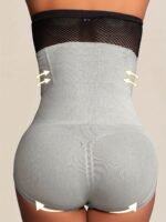 1Pc Women'S High-Waist Postpartum Shapewear Briefs, Seamless Nylon Knit Fabric, Solid Color, Tummy Control & Butt Lifting, Slimming Body Shaper Panties - Image 4