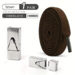 1 Pair Free-Tie Shoelaces Set, 2Pcs Elastic Shoelaces & 2Pcs Shoelaces Buckles For Sneakers Canvas Shoes, Street Style - Image 11