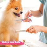 Professional Pet Grooming Scissors Set - Pink Curved Tooth Clippers For Dogs, Stainless Steel Blades, Ergonomic Handles, Ideal For Teddy Dogs And Self-Grooming, Dog Grooming Essentials|Ergonomic Design|Durable Construction, Dog Grooming Supplies - Image 6
