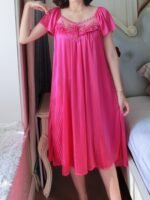 Cross-Border Sexy Women'S Nightgown Made Of Lace, Plus Size, Solid Color Floral Sleepwear, Thin Short-Sleeve Lace Dress. - Image 7