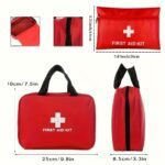184Pcs First Aid Kit, Multi-Purpose Emergency Medical Supplies, Portable Medical Bag For Outdoor Hiking, Camping, Home Emergency Kit With Accessories - Scissors, Tweezers, Bandage, Tourniquet, Tape, Wipes, Pin, Gauze, Thermal Blanket, Whistle, Mask - Red, Easter Festival Ready - Image 2