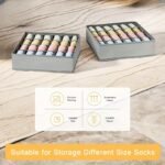2-Pack Foldable Sock And Underwear Organizer With 24 Compartments, Multi-Functional Storage Boxes For Socks, Bras, Ties - Breathable Fabric And Durable Zipper For Bedroom, Closet, Drawer, Shelf Use - Image 2