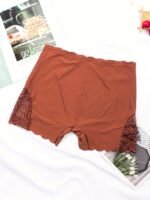 Women'S Mid-Rise Boyshort Panties - Contrast Lace Trim With Scallop Detail & Playful Bow Tie, Soft Comfortable Seamless Design, Moderate Support, Solid Color For Casual Or Special Occasions, Cute Panties, Everyday Comfort Wear, Elegant Underwear, Moderate Support Underwear - Image 10