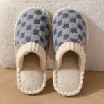 Cozy & Chic Women'S Winter Plush Slippers - Soft, Warm Indoor Comfort With Non-Slip Pvc Sole, Cream Cuff Detail, Hand Washable - Perfect For Home Relaxation - Image 9