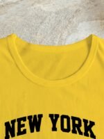 New York Letter Print T-Shirt, Short Sleeve Crew Neck Casual Top For Summer & Spring, Women'S Clothing - Image 7