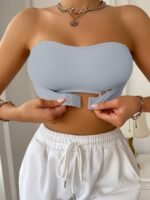 Seamless Strapless Bandeau Bra With Removable Pads, Wireless Support, Smooth Nylon Fabric - Image 4