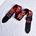 Durable Faux Leather Guitar Strap - Edgy Skull & Flame Design, Checkered Pattern, Police-Themed, Geometric & Tribal Print - Universal Fit For Acoustic/Electric/Bass Guitars - Pink, Yellow, Black - Image 8