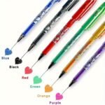 36Pcs/Set 6 Colors Neutral Erasable Pen, Blue/Black/Red/Green/Orange/Purple Ink Writing Gel Pens Washable Handle School Office Supplies Stationery Gift - Image 3