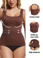 A Seamless Shapewear Top For Women That Helps Slim The Waist And Shape The Body, Available In Plus Sizes. - Image 7