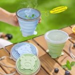 1Pc 180/270/320Ml Portable Outdoor Camping And Travel Folding Water Cup, Food-Grade Silicone Compression Cup For Brushing Teeth, Travel Folding Water Cup - Image 2