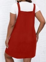 Women'S Sleeveless Square Neck Dress With Pockets - Royal Blue & White Contrast, Loose H-Line Silhouette, Machine Washable Casual To Semi-Formal Wear For Spring Summer Fall, Casual Attire, Contrasting Pocket Detail - Image 7