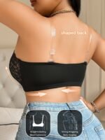 Elegant Plus-Size Floral Lace Bra With Front Closure - Seamless, Breathable Push-Up Design, Wide Straps, Comfort Fit, Non-Padded, Machine Washable - Chic White - Image 8