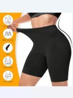 Women'S Plus Simple Shapewear Shorts, Plus Size Solid Tummy Control Butt Lifting Thigh Slimming Boyshorts