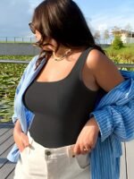 A Seamless Shapewear Top For Women That Helps Slim The Waist And Shape The Body, Available In Plus Sizes. - Image 8