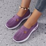 Women'S Breathable Knit Sneakers - Slip-On Low Top Sneakers With Plain Toe, Lightweight Pvc Sole, And Comfortable Fabric Upper For All-Day Wear (Green, Blue, Black, Purple, Pink), Casual Footwear | Minimalist Design | Breathable Fabric - Image 13