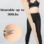 Women'S Plus Casual Tights, Plus Size Solid Anti-Hook High Waist Stretchy Slim Fit Pantyhose For Fall & Winter - Image 3