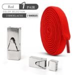 1 Pair Free-Tie Shoelaces Set, 2Pcs Elastic Shoelaces & 2Pcs Shoelaces Buckles For Sneakers Canvas Shoes, Street Style - Image 14