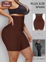 1Pc Plus Size Elegant Underwear, Women'S High Waist Tummy Control Seamless Shapewear Box Briefs - Image 6