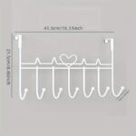 Contemporary Wall Mounted Hook Rack, Painted Finish, Multi-Purpose Organizer For Home And Office Use - Image 3