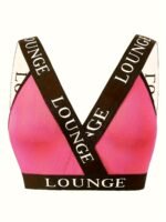 Plus Size Sexy Bra, Women'S Plus Contrast Letter Tape Non Padded High Stretch Bralette - Image 7