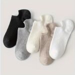 5 Pairs Solid Invisible Socks, Simple Non-Slip Low Cut Boat Socks, Women'S Stockings & Hosiery - Image 4