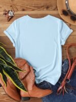 Solid Color Crew Neck T-Shirt, Casual Short Sleeve T-Shirt For Spring & Summer, Women'S Clothing - Image 7