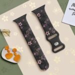 Women'S Floral Engraved For Apple Watch Band - Soft Silicone Sport Strap With Butterfly Clasp, Cute Flower Pattern Compatible With Series 1-10 & Ultra/Ultra 2/3/Se (38Mm-49Mm) - & Floral Design, Comfortable Durable Strap For Casual Attire
