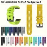 26Mm, 22Mm, 20Mm Silicone Watch Band Straps For Garmin Fenix 6X 6 6S Pro 7X 7 Easyfit Wristband Fenix 5 5X 5S Plus Smartwatch Bracelet, Smartwatch Replacement Strap, Smartwatch Accessories, Smartwatch Strap - Image 4