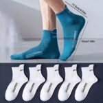 5 Pairs High Quality Summer Breathable Socks, Men Ankle Socks Thin Sports Socks Mesh Casual Athletic Cut Short Socks Size 38-46 - Image 5