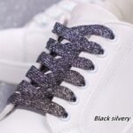 2Pcs Glitter Shoelaces Set, Soft Polyester Knitted Laces, Solid Color, Metallic Golden & Silveryy, Hand Washable, Sports Style, Perfect For Sneakers, Running, Christmas, Valentine'S Day, Campus Events - Image 14