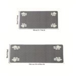 1Pc Quick Dry Diatomaceous Earth Pet Feeding Mat - Splash-Proof, Absorbent, Easy To Clean, For Dogs And Cats, Herring Bone Pattern With Paw Print Design, Black, Washable Pet Feeding Mat - Image 9