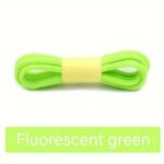 1Pair Oval Shoelaces For Various Sports, Casual, And Canvas Shoes - Durable Polyester And Spandex, Simple Solid Colors, Hand Washable, Knit Design With Rainbow Details - Image 17