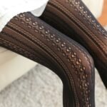 1 Pair Elegant Women'S Vintage Lace Tights - Intricate Hollow-Out Design, 100% Polyester, Hand Washable, Sheer White Pantyhose For Sophisticated Style, Lace Trim - Image 6