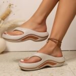 Women'S Stylish Casual Solid Color Eva Molded Flip-Flops, Comfortable And Soft, Suitable For All Seasons, Perfect For Daily Life, Work, Or Beach Vacations And Various Occasions. - Image 7