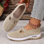 Zosivc Women'S Summer Slip-On Casual Sneakers - Lightweight Breathable Fabric Upper, Comfortable White Walking Shoes For Travel, Shopping, Beach & Garden - Cute Gift For Mom, Ladies Sneakers, Travel Footwear, Minimalist Design, Durable Rubber Sole - Image 10